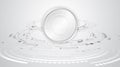 Clean white futuristic technology background with layered circular HUD elements and abstract digital interface, minimal modern Royalty Free Stock Photo