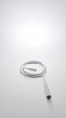 Clean White Power Cable on a Minimalist Background Royalty Free Stock Photo
