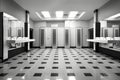 Clean white Public Washroom WC. Neural network AI generated