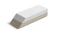 Simple white eraser object for removing pencil marks on paper materials isolated on white background Royalty Free Stock Photo