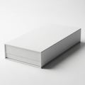 Simple White Rectangular Gift Box with Lid on White Background image photo Royalty Free Stock Photo