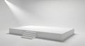 Minimalist White Stage Platform with Steps and Spotlight image photo Royalty Free Stock Photo