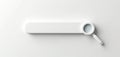 Clean white search bar with magnifying glass for digital interfaces and web design. Simple modern tool for online search and