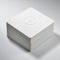 Clean White Square Coaster Stack for Branding Royalty Free Stock Photo