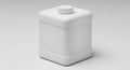 Clean White Square Plastic Container with Cap Royalty Free Stock Photo