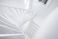 Clean white staircase