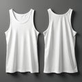 Clean white tank top mockup on gray background presented front and back. The blank apparel design is perfect for displaying Royalty Free Stock Photo