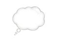 Blank white thought bubble with smaller bubbles conveying ideas and imagination ready for your text Royalty Free Stock Photo