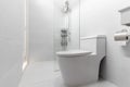 Clean white toilet In a modern bathroom Royalty Free Stock Photo