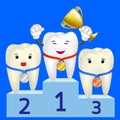 Clean white tooth wins award illustration. Royalty Free Stock Photo