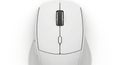 Clean white wireless computer mouse top view minimalist design office essential Royalty Free Stock Photo