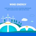 Clean Wind Energy Flat Vector Banner Template Royalty Free Stock Photo