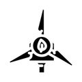 clean wind energy turbine glyph icon vector illustration Royalty Free Stock Photo