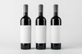 Clean wine botte with mock up place on white background. Product, alcohol, beverage and advertisement concept.
