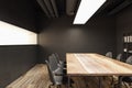 Clean wooden meeting room office interior. Workplace concept.