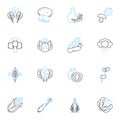Clean workout linear icons set. Hygiene, Disinfect, Freshness, Sanitize, Tidy, Sterile, Wellness line vector and concept