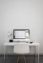 clean workspace with coding software Royalty Free Stock Photo