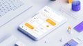 A clean workspace for creating a mobile app interface for tutoring services. digital