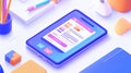 A clean workspace for creating a mobile app interface for tutoring services. digital