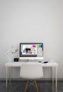 clean workspace with graphic design software