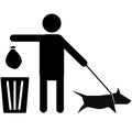 Clean after your dog sign on white background. Pick it up no dog Sign. Pet area Cleaning plastic bag symbol. flat style Royalty Free Stock Photo