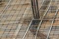 Cleaned floor slab reinforcement bar with post tension cable ten