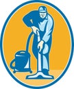 Cleaner Janitor Worker Vacuum Cleaning Royalty Free Stock Photo