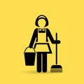 Cleaner maid vector icon