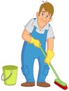 Cleaner man Royalty Free Stock Photo