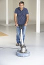 Cleaner polishing office floor