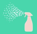 Cleaner pump spray bottle spraying drops of cleaning liquid isolated on background Royalty Free Stock Photo