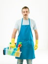 Cleaner ready for work Royalty Free Stock Photo