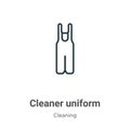 Cleaner uniform outline vector icon. Thin line black cleaner uniform icon, flat vector simple element illustration from editable Royalty Free Stock Photo