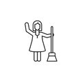 Cleaner woman jobs line icon. Element of lifestyle icon