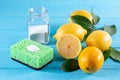 Cleaners from natural eco-friendly products: lemon and baking soda Royalty Free Stock Photo