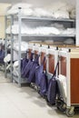 Cleaners trolley at hotel Royalty Free Stock Photo