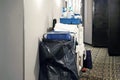 Cleaners trolley at hotel. Royalty Free Stock Photo