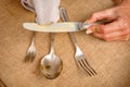 Cleanign silverware Royalty Free Stock Photo