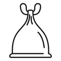 Cleaning bag trash icon outline vector. Ecological sack