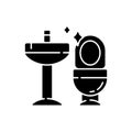 Cleaning bathroom black glyph icon