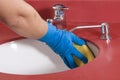 Cleaning Bathroom Sink Royalty Free Stock Photo