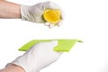 Cleaning with biological cleaning agents and gloves