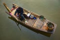 A cleaning boat on the river