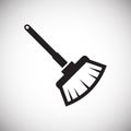 Cleaning broom icon on white background for graphic and web design, Modern simple vector sign. Internet concept. Trendy symbol for