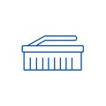 Cleaning brush  line icon concept. Cleaning brush  flat  vector symbol, sign, outline illustration. Royalty Free Stock Photo