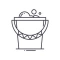 Cleaning bucket icon, linear isolated illustration, thin line vector, web design sign, outline concept symbol with Royalty Free Stock Photo