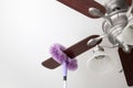 Cleaning ceiling fan Royalty Free Stock Photo