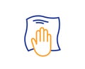 Cleaning cloth line icon. Wipe with a rag. Vector