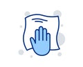 Cleaning cloth line icon. Wipe with a rag. Vector