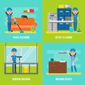 Cleaning Company Flat Composition Royalty Free Stock Photo